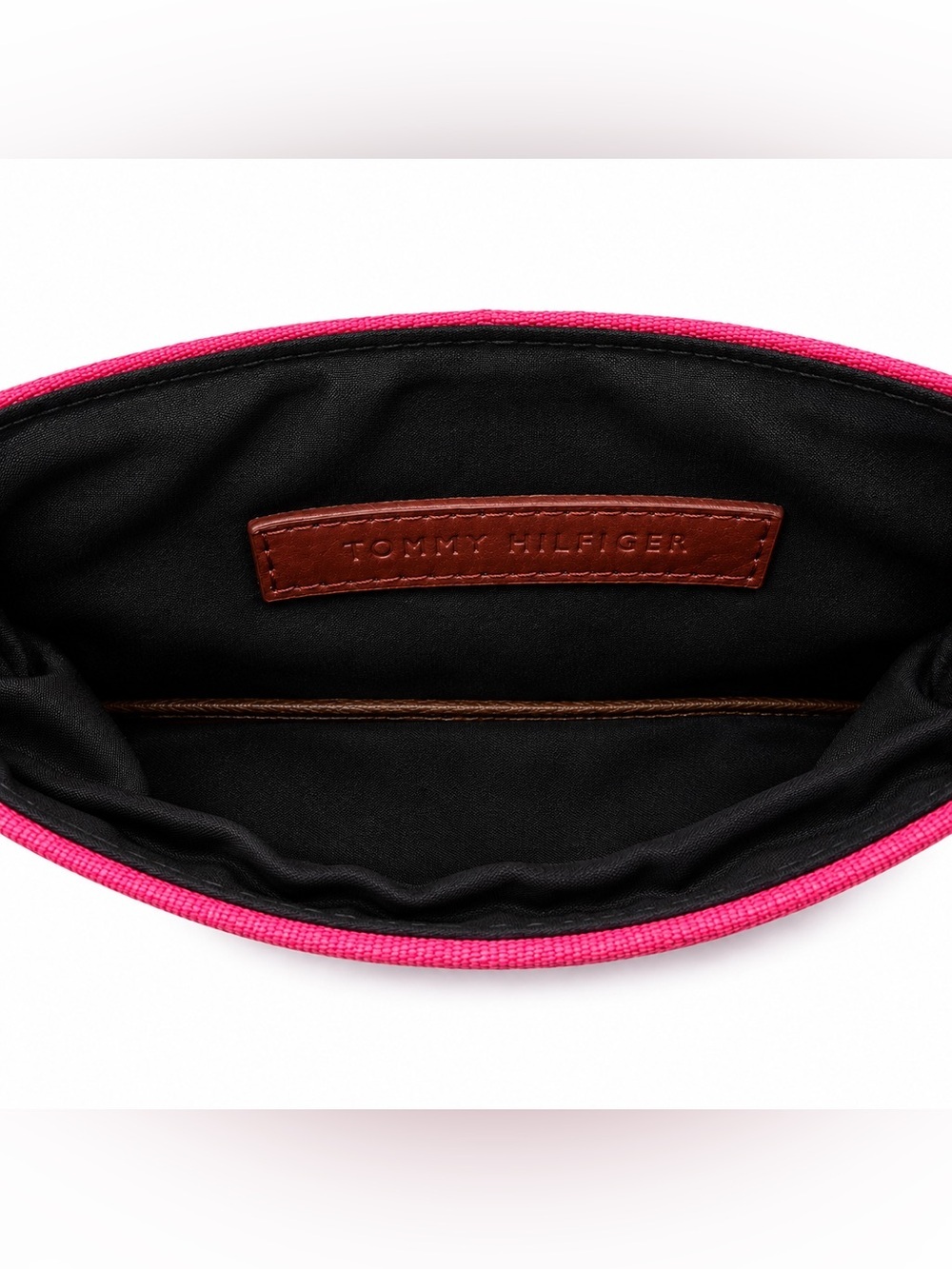 Tommy Hilfiger Women’s Small Crossbody Bag Pink Brown TH Monogram Gold Accents - Picture 4 of 8